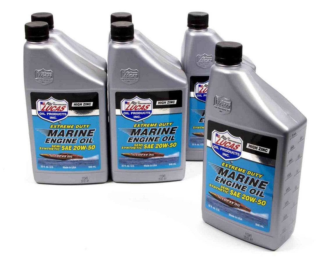 Lucas Oil Marine Semi-Synthetic SAE 20w50 6x1 Qt LUC10654-6