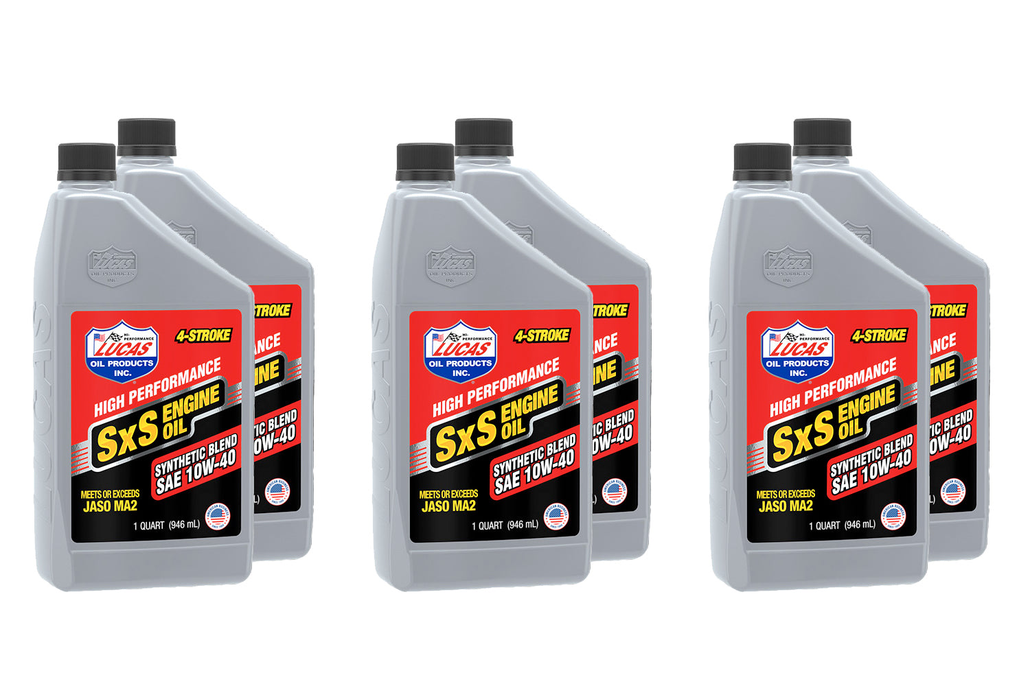 Lucas Oil Synthetic Blend 10w40 SXS Oil Case 6 x 1 Quart LUC11196-6