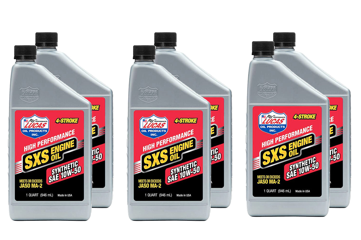 Lucas Oil Synthetic 10w50 SXS Oil Case 6 x 1 Quart LUC11212-6