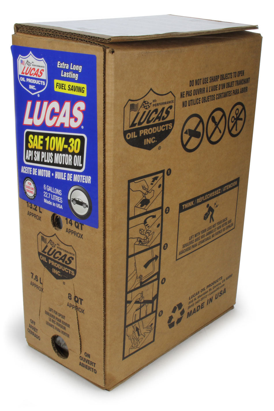 Lucas Oil SAE 10W30 Motor Oil 6 Gallon Bag In Box LUC18002