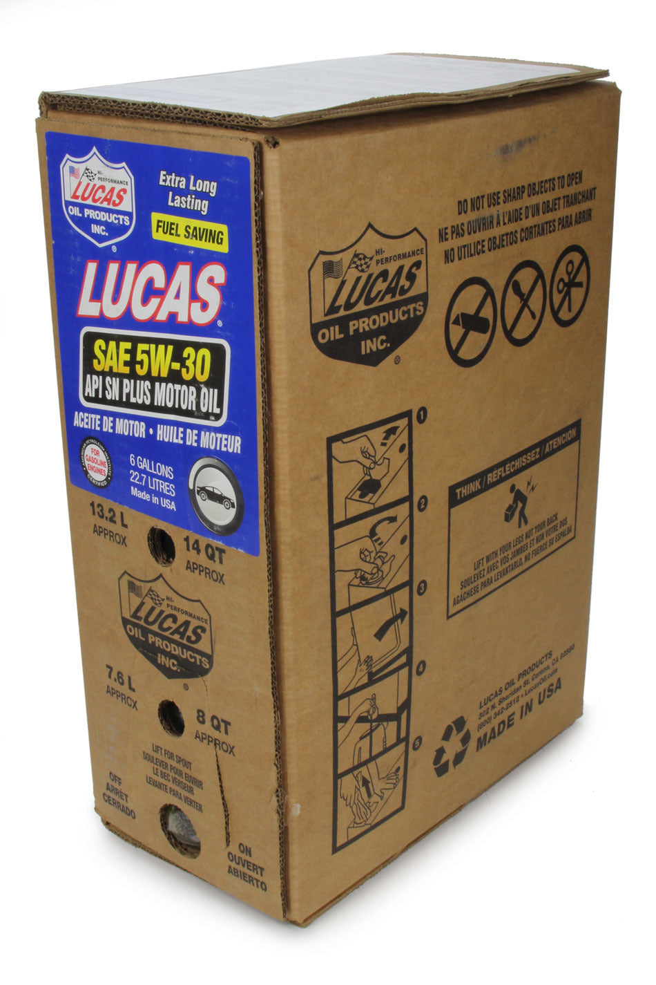 Lucas Oil SAE 5W30 Motor Oil 6 Gallon Bag In Box LUC18010