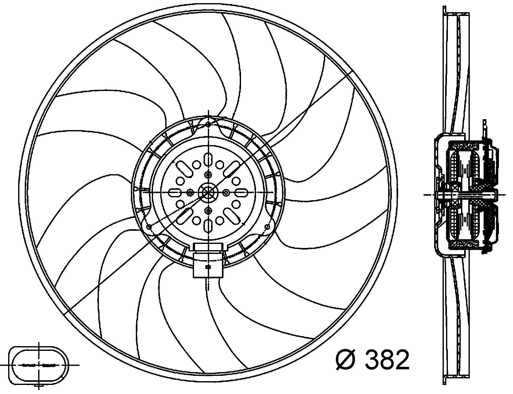 mahle behr radiator fan a4 q5 08-12 right fan  frsport 351044351