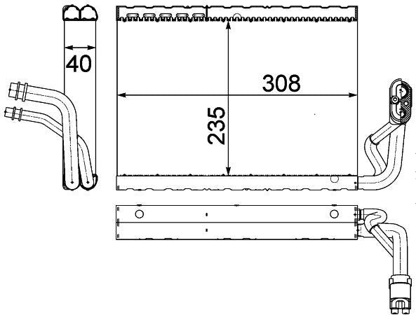 mahle behr evaporator mb e/c/glk class 08-  frsport 351330691