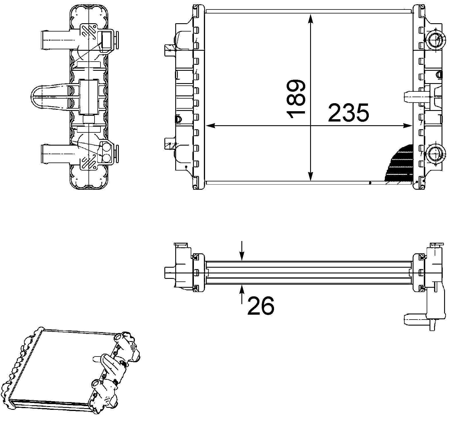 mahle behr radiator audi a5 a6 a7 2010-  frsport 376745661