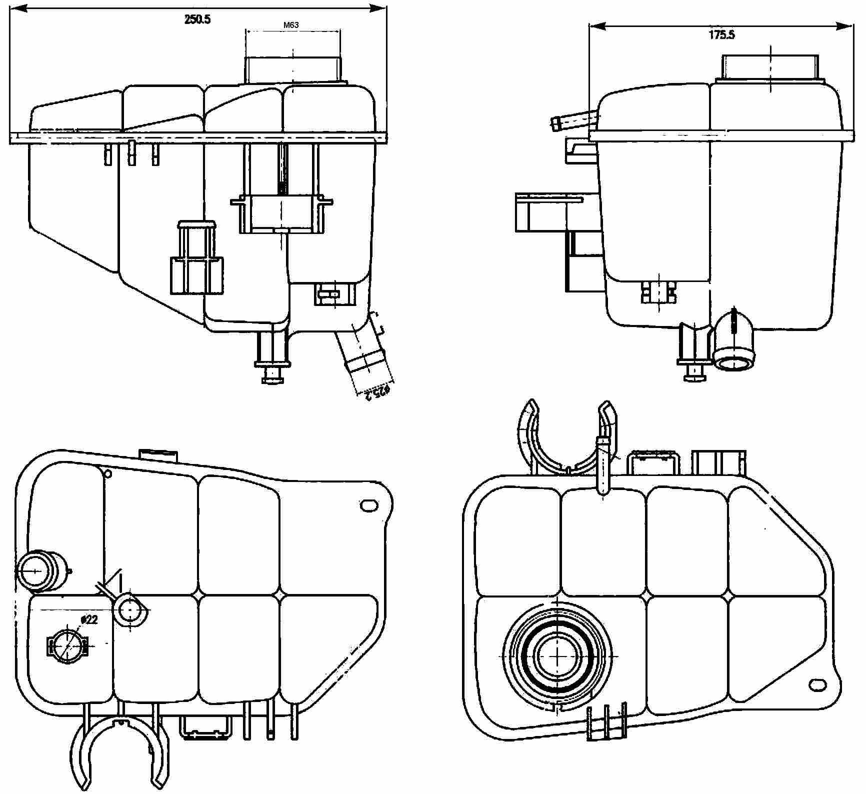 mahle behr surge tank mb c clk class 00-09  frsport 376755221