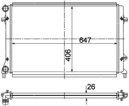 mahle behr radiator vw jetta v/ rabbit 05-09  frsport 376781091