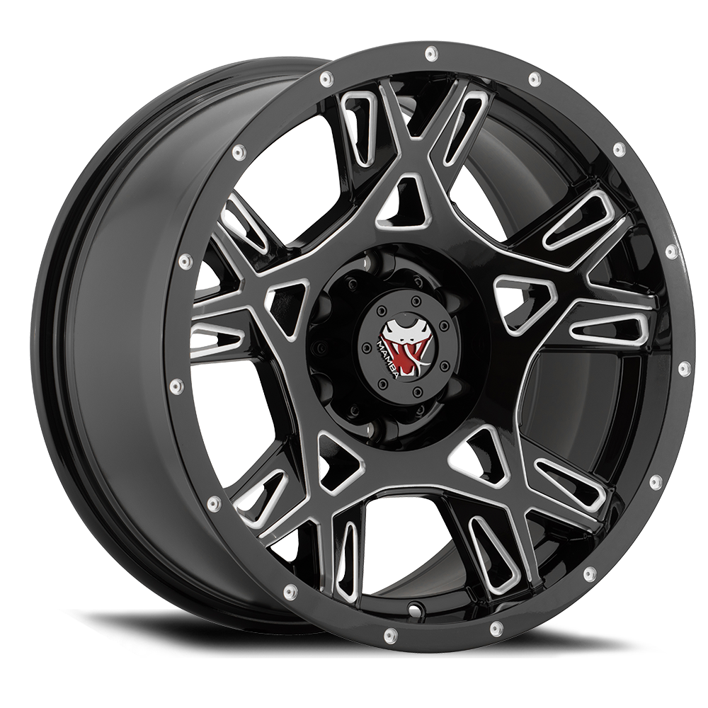 Mamba M24 Wheel Gloss Black w/ Ball Cut Accents 20x12 -44 8x165.1