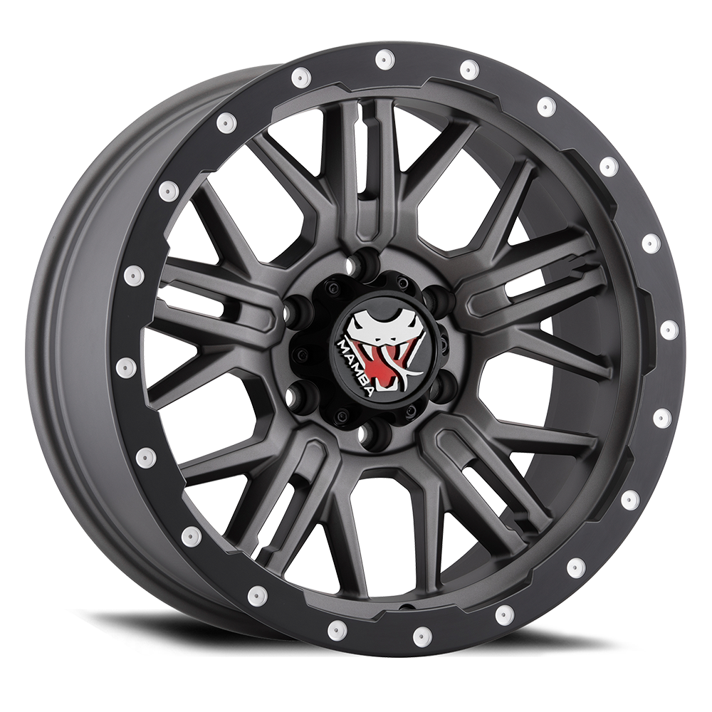 Mamba M25 Wheel Matte Grey w/ Black Lip Edge 17x9 -12 5x127