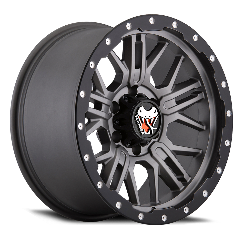 Mamba M25 Wheel Matte Grey w/ Black Lip Edge 17x9 -12 5x127