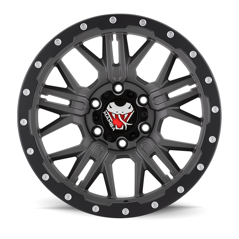 Mamba M25 Wheel Matte Grey w/ Black Lip Edge 17x9 -12 5x127