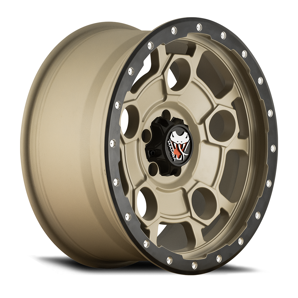 Mamba M26 Wheel Mojave Sand w/ Matte Black Lip Edge 17x9 -12 5x127