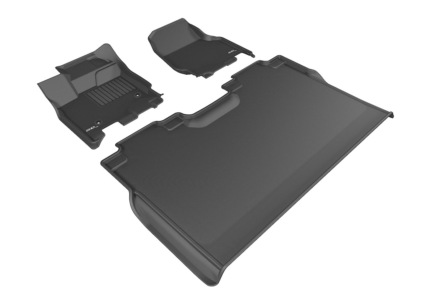 3D MAXpider 2015-2020 Ford F-150 Supercrew Kagu 1st & 2nd Row Floormats - Black L1FR08301509