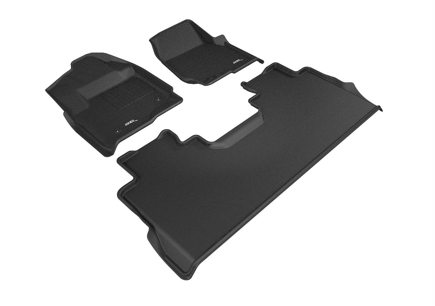 3D MAXpider 2017-2019 Ford F-250/350/450 Supercrew Kagu 1st & 2nd Row Floormats - Black L1FR10701509