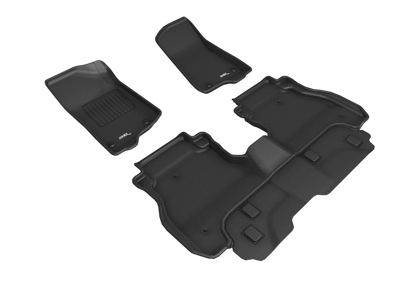 3D MAXpider 2020 Jeep Gladiator JT Kagu 1st & 2nd Row Floormats - Black L1JP02201509