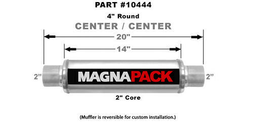 MagnaFlow Exhaust Products 4in Round Muffler 2in In/Out MAG10444