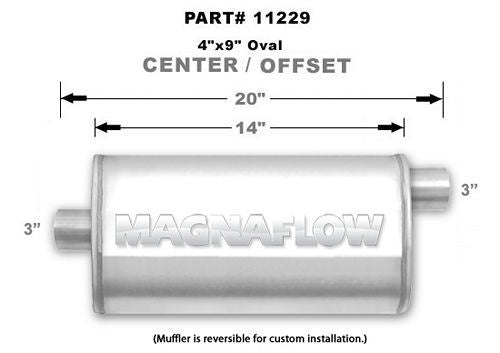 MagnaFlow Exhaust Products Stainless Muffler 3in Offset In/Center Out MAG11229