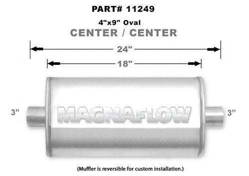 MagnaFlow Exhaust Products Muffler Stainless 3in Center In/Out MAG11249