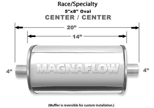 MagnaFlow Exhaust Products Stainless Race Muffler 4in In/Out MAG14153