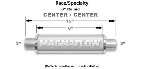 MagnaFlow Exhaust Products Stainless Muffler 3in Center In/Out MAG14159