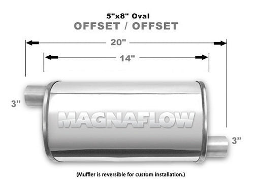 MagnaFlow Exhaust Products Stainless Muffler 3in Offset In/Offset Out MAG14239