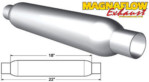 MagnaFlow Exhaust Products Glass Pack Muffler 2in Aluminized Small MAG18124