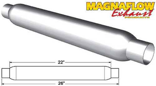 MagnaFlow Exhaust Products Glass Pack Muffler 2in Aluminized Medium MAG18134