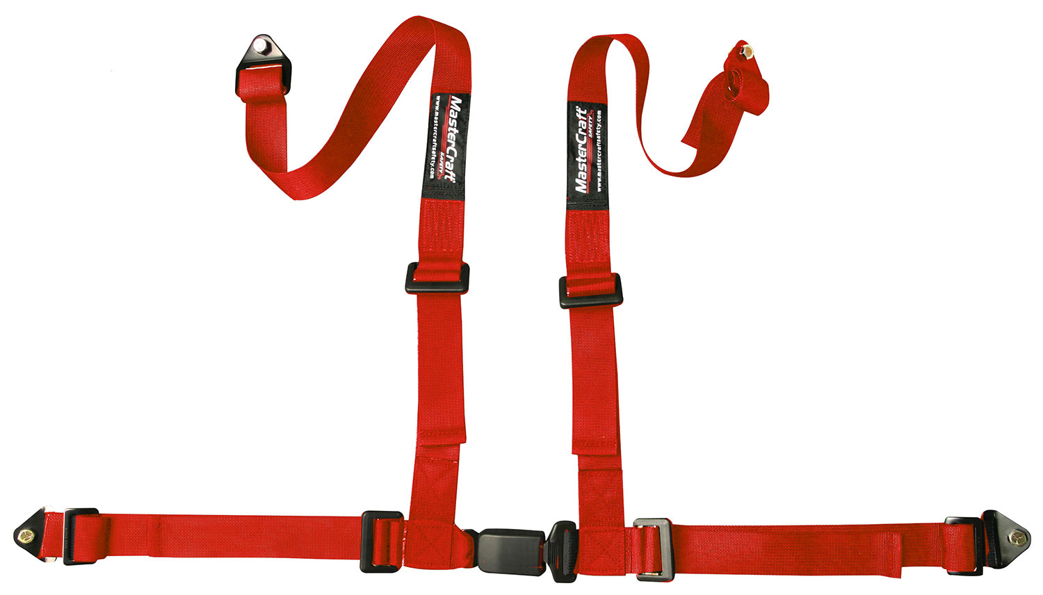 Mastercraft Seat Belt Restraint 2in 4 Point Bolt In Red MAS114003