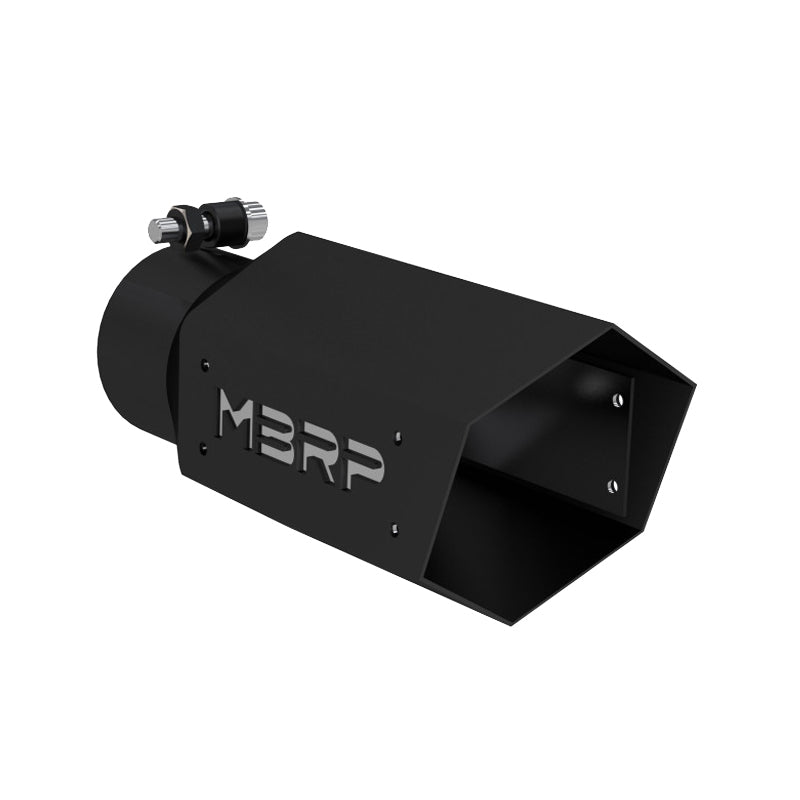 MBRP 4in Hex Exhaust Tip 3in Inlet 10in Long Black MBRT5169BLK