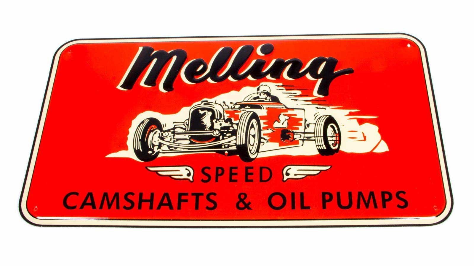 Melling 1950 Nostalgic Metal Sign - Red (Race Car) MEL1950