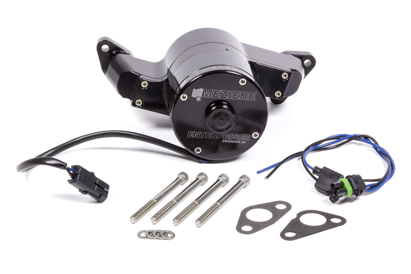 Meziere SBF Billet Electric H.D. Water Pump - Black MEZWP111SHD