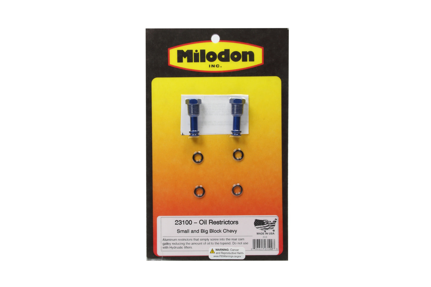 Milodon Sb/Bb Chev Oil Restricto MIL23100