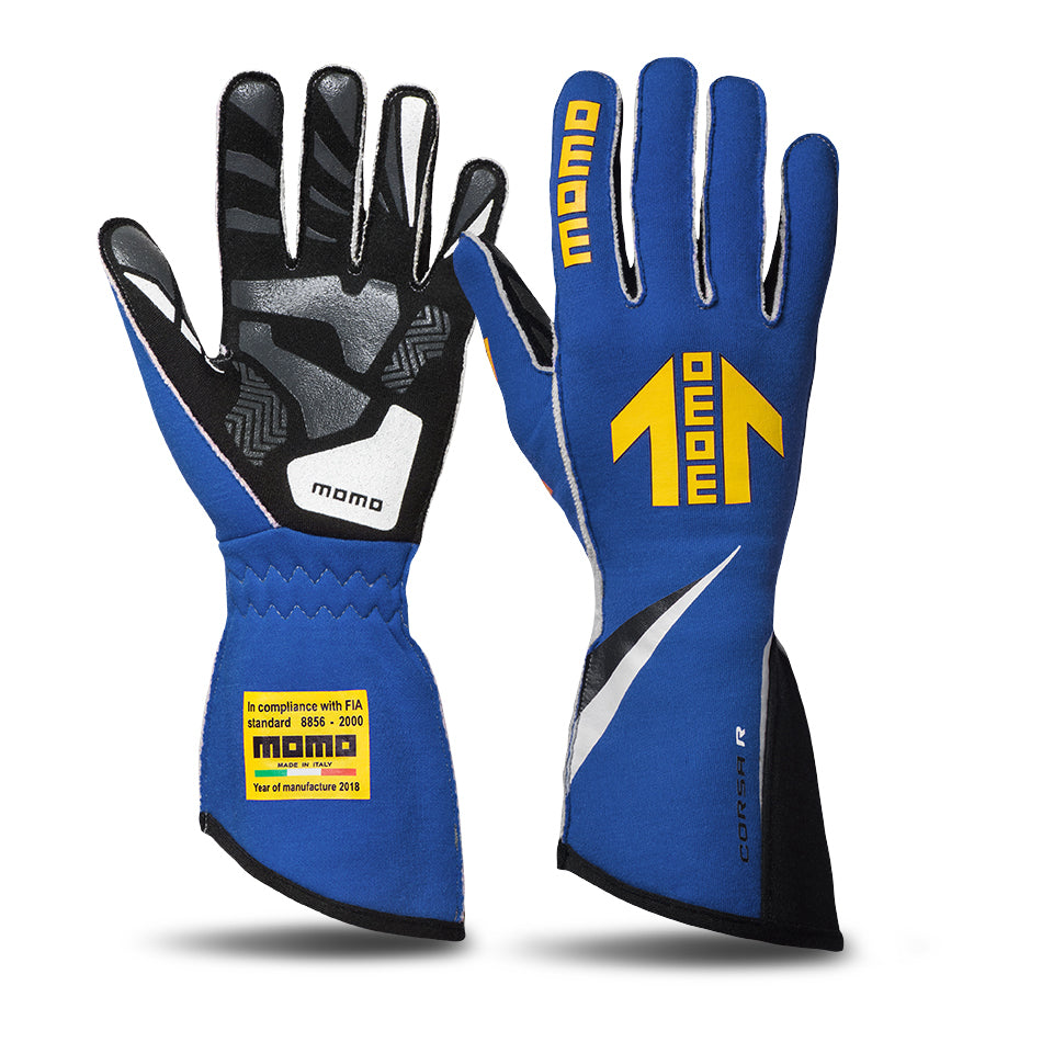 Momo Corsa R Gloves External Stitch Precurved Medium MOMGUCORSABLU10