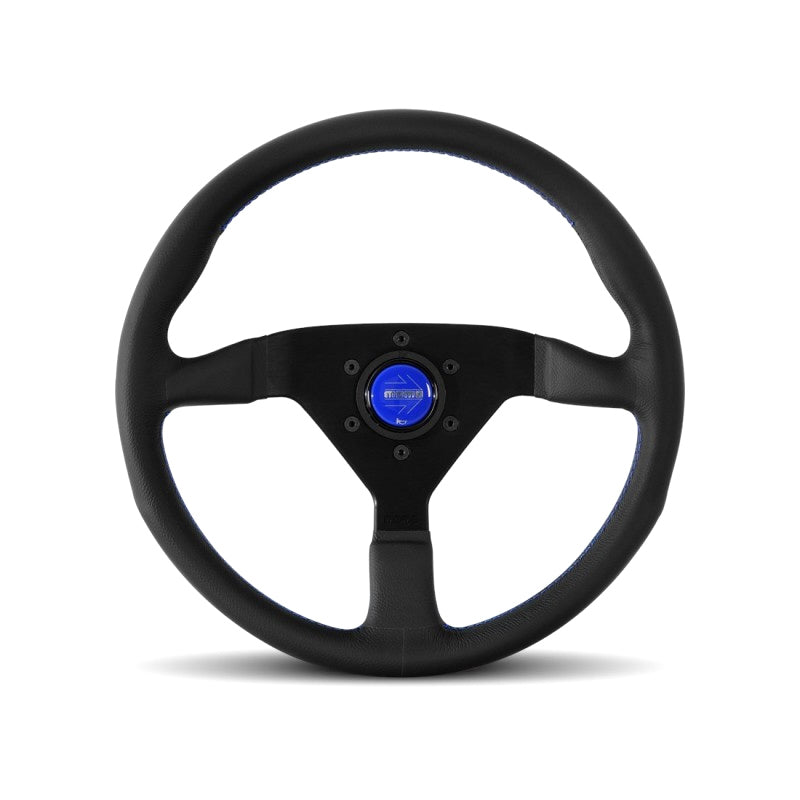 Momo Monte Carlo 350 Steering Wheel Leather Blue Stich MOMMCL35BK6B