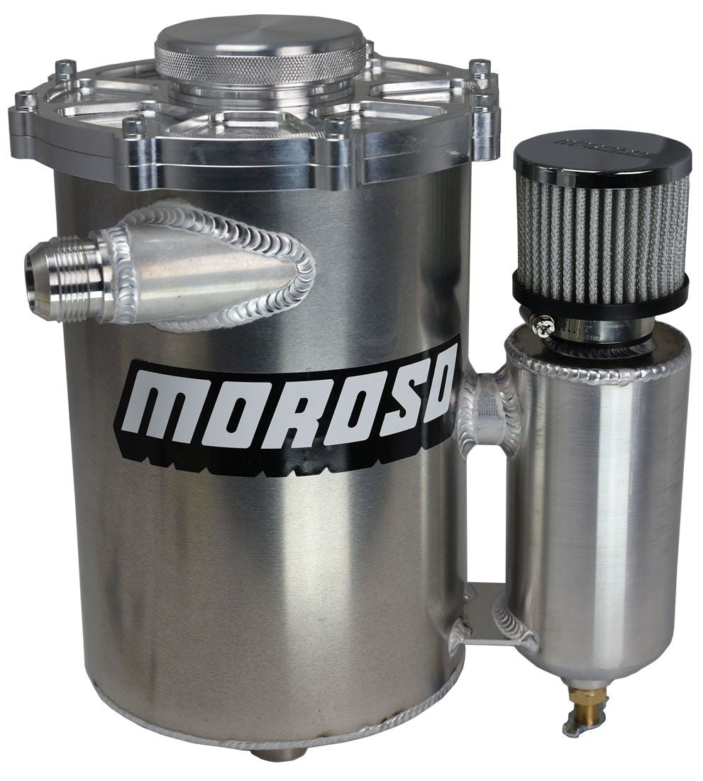 Moroso 13in Tall 7in Dia 5qt Dry Sump Tank w/Breather Tank 22612