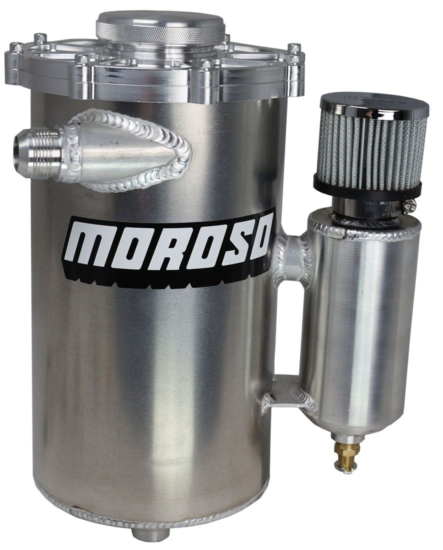 Moroso 15in Tall 7in Dia 6qt Dry Sump Tank w/Breather Tank 22614