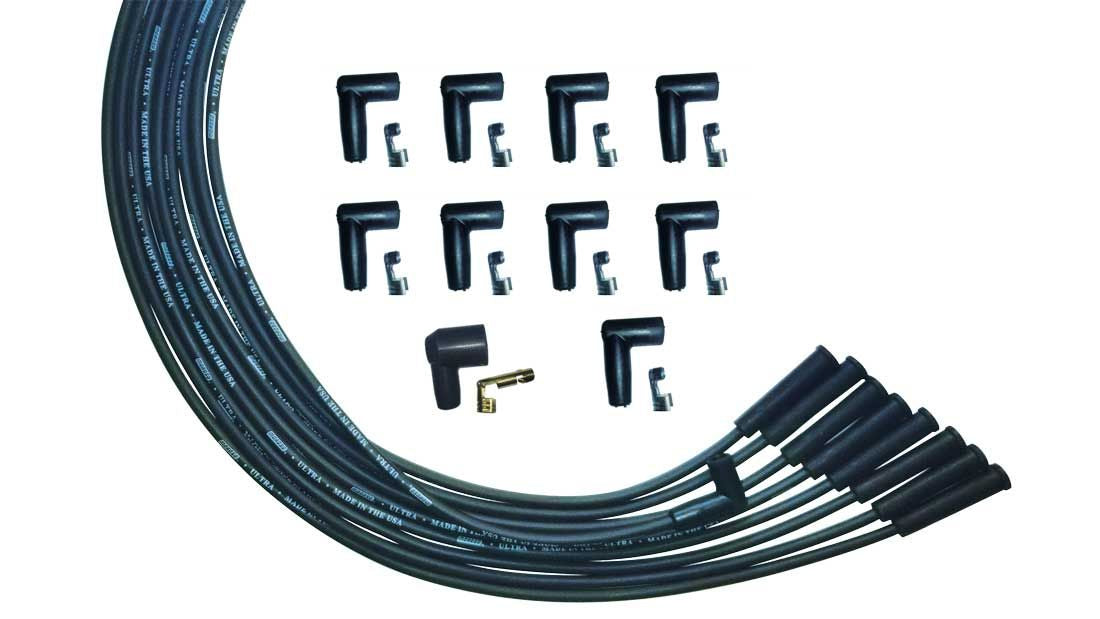 Moroso Universal V8 Str Plug HEI Unsleeved Ultra Spark Plug Wire Set - Black 51001