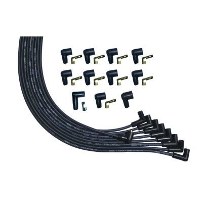 Moroso Universal V8 90 Deg Plug Unsleeved 90 Non-HEI Ultra Spark Plug Wire Set - Black 51007