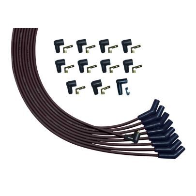 Moroso Universal V8 Unsleeved Non-HEI 135 Deg Plug Boots Ultra Spark Plug Wire Set - Black 51010