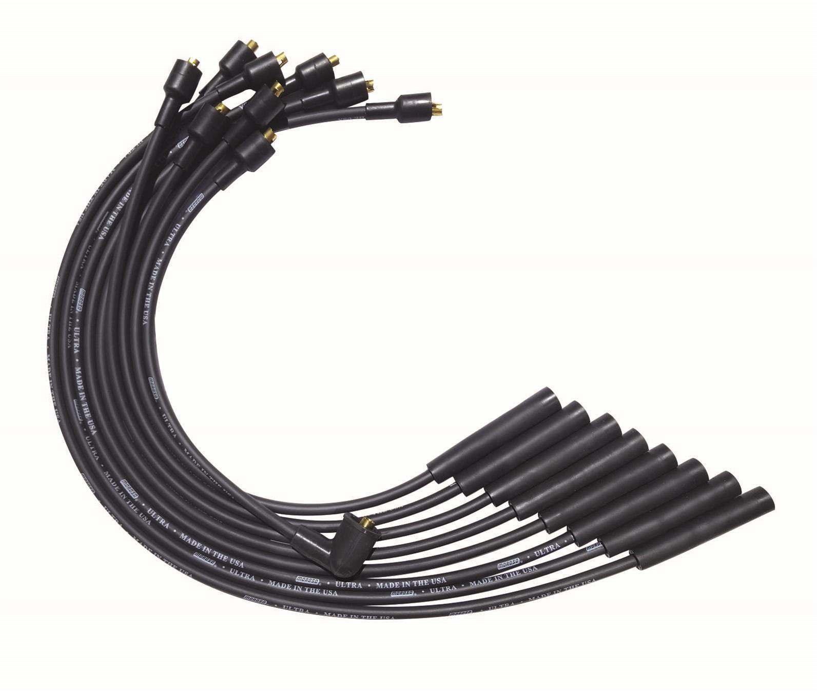 Moroso SB Chrysler Mopar 273/318/340/360 Unsleeved Non-HEI Ultra Spark Plug Wire Set - Black 51056