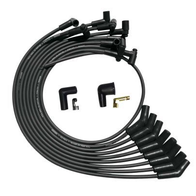 Moroso SB Ford 260289302 135 Deg Plug Boots HEI Unsleeved Ultra Spark Plug Wire Set - Black 51070