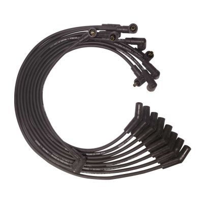 Moroso BB Ford 351C/390/429/460 135 Deg Boots Non-HEI Unsleeved Ultra Spark Plug Wire Set - Black 51075