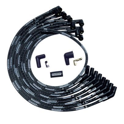 Moroso SB Ford 351W Sleeved 135 Deg Plug End Non-HEI Ultra Spark Plug Wire Set - Black 51573