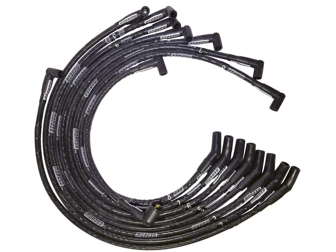 Moroso BB Fod 351C/390/429/460 Sleeved HEI 135 Ends Ultra Spark Plug Wire Set - Black 51574