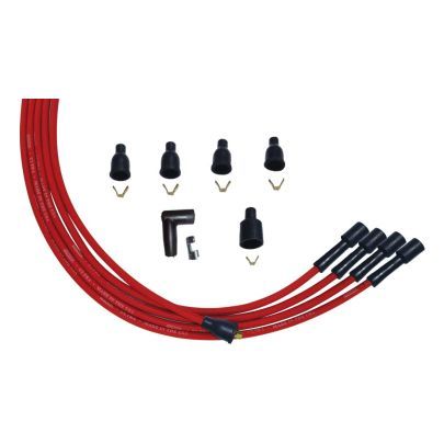 Moroso 4 Cly Straight Plug Non-HEI Unsleeved Ultra Spark Plug Wire Set - Red 52004