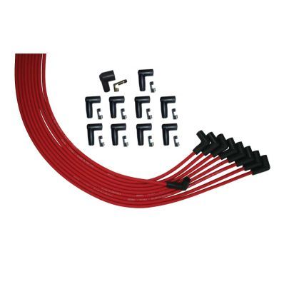 Moroso V8 Universal 90 Deg Plug HEI Distributor Ultra Spark Plug Wire Set - Red 52006