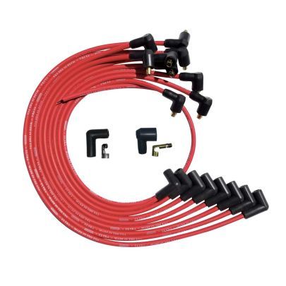 Moroso SBC Over Valve Cover 90 Deg Plug Non-HEI Ultra Spark Plug Wire Set - Red 52026