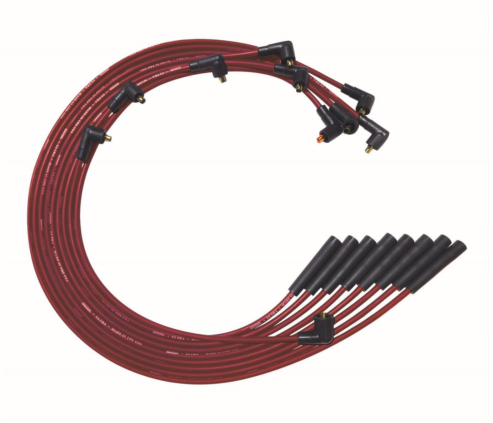 Moroso BB Chrysler Mopar 361/383/400/440 Str Plug Non-HEI Ultra Spark Plug Wire Set - Red 52061