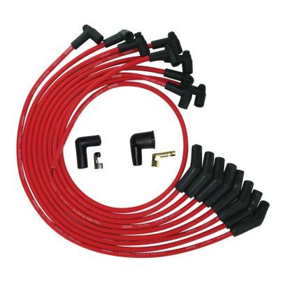 Moroso SB Ford 260/289/302 135 Deg Plug Boots HEI Ultra Spark Plug Wire Set - Red 52070