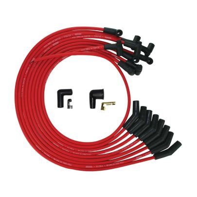 Moroso SB Ford 351W 135 Deg Plug Boots HEI Ultra Spark Plug Wire Set - Red 52072