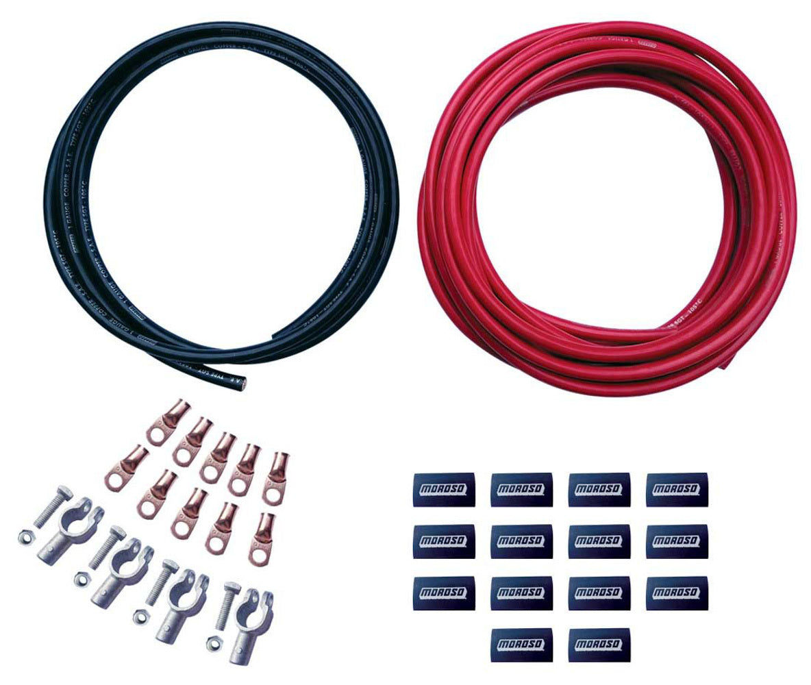 Moroso Remote Dual Batteries Crimp On Terminals Battery Cable Kit 74056